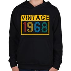 PRINTFASHION 1968 - Gyerek kapucnis pulóver - Fekete