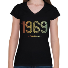 PRINTFASHION 1969 - Női V-nyakú póló - Fekete női póló