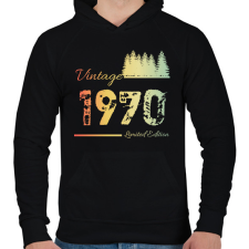 PRINTFASHION 1970 - Férfi kapucnis pulóver - Fekete férfi pulóver, kardigán