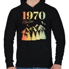 PRINTFASHION 1970 - Férfi kapucnis pulóver - Fekete férfi pulóver, kardigán