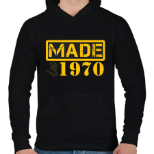 PRINTFASHION 1970 - Férfi kapucnis pulóver - Fekete férfi pulóver, kardigán