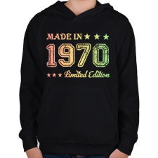 PRINTFASHION 1970 - Gyerek kapucnis pulóver - Fekete gyerek pulóver, kardigán