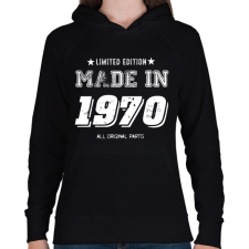PRINTFASHION 1970 - Női kapucnis pulóver - Fekete női pulóver, kardigán