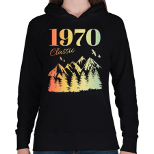 PRINTFASHION 1970 - Női kapucnis pulóver - Fekete női pulóver, kardigán