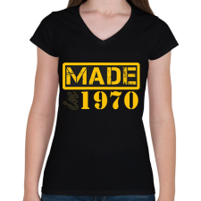 PRINTFASHION 1970 - Női V-nyakú póló - Fekete női póló