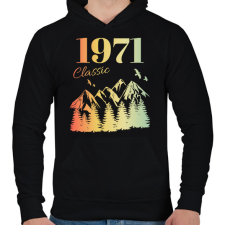 PRINTFASHION 1971 - Férfi kapucnis pulóver - Fekete férfi pulóver, kardigán