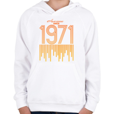 PRINTFASHION 1971 - Gyerek kapucnis pulóver - Fehér