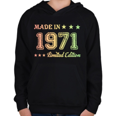 PRINTFASHION 1971 - Gyerek kapucnis pulóver - Fekete