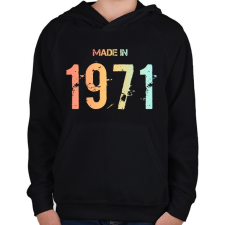 PRINTFASHION 1971 - Gyerek kapucnis pulóver - Fekete gyerek pulóver, kardigán