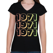 PRINTFASHION 1971 - Női V-nyakú póló - Fekete női póló