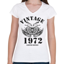 PRINTFASHION 1972 - Női V-nyakú póló - Fehér női póló