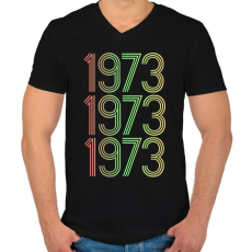 PRINTFASHION 1973 - Férfi V-nyakú póló - Fekete