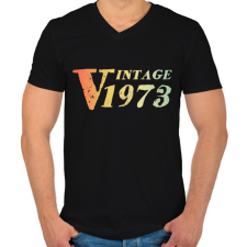PRINTFASHION 1973 - Férfi V-nyakú póló - Fekete férfi póló