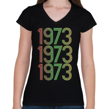 PRINTFASHION 1973 - Női V-nyakú póló - Fekete női póló