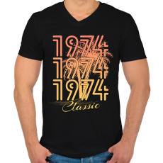 PRINTFASHION 1974 - Férfi V-nyakú póló - Fekete