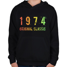 PRINTFASHION 1974 - Gyerek kapucnis pulóver - Fekete