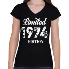 PRINTFASHION 1974 - Női V-nyakú póló - Fekete női póló