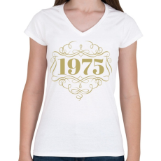 PRINTFASHION 1975 - Női V-nyakú póló - Fehér