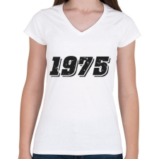 PRINTFASHION 1975 - Női V-nyakú póló - Fehér női póló