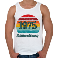 PRINTFASHION 1975 retro kör háttér - Férfi atléta - Fehér atléta, trikó