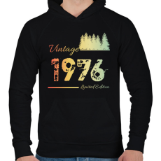 PRINTFASHION 1976 - Férfi kapucnis pulóver - Fekete