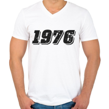 PRINTFASHION 1976 - Férfi V-nyakú póló - Fehér férfi póló