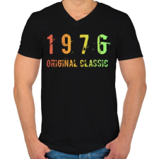 PRINTFASHION 1976 - Férfi V-nyakú póló - Fekete férfi póló