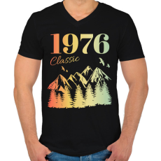 PRINTFASHION 1976 - Férfi V-nyakú póló - Fekete