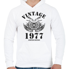 PRINTFASHION 1977 - Férfi kapucnis pulóver - Fehér