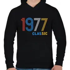 PRINTFASHION 1977 - Férfi kapucnis pulóver - Fekete férfi pulóver, kardigán