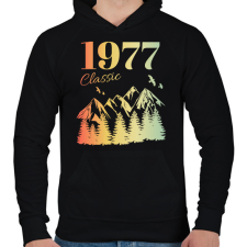 PRINTFASHION 1977 - Férfi kapucnis pulóver - Fekete férfi pulóver, kardigán