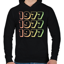 PRINTFASHION 1977 - Férfi kapucnis pulóver - Fekete férfi pulóver, kardigán