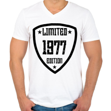 PRINTFASHION 1977 - Férfi V-nyakú póló - Fehér férfi póló