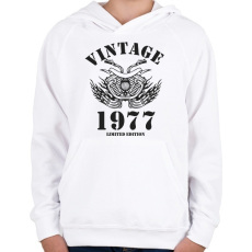 PRINTFASHION 1977 - Gyerek kapucnis pulóver - Fehér