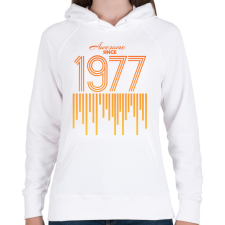 PRINTFASHION 1977 - Női kapucnis pulóver - Fehér női pulóver, kardigán