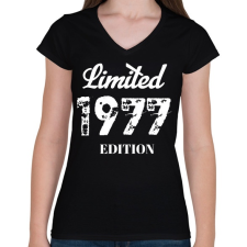 PRINTFASHION 1977 - Női V-nyakú póló - Fekete női póló