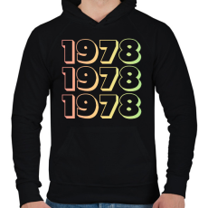 PRINTFASHION 1978 - Férfi kapucnis pulóver - Fekete
