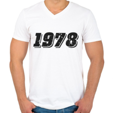 PRINTFASHION 1978 - Férfi V-nyakú póló - Fehér