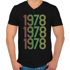 PRINTFASHION 1978 - Férfi V-nyakú póló - Fekete férfi póló