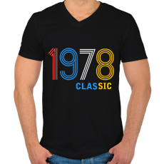 PRINTFASHION 1978 - Férfi V-nyakú póló - Fekete