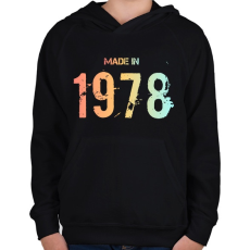 PRINTFASHION 1978 - Gyerek kapucnis pulóver - Fekete