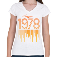PRINTFASHION 1978 - Női V-nyakú póló - Fehér női póló