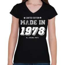 PRINTFASHION 1978 - Női V-nyakú póló - Fekete női póló