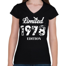 PRINTFASHION 1978 - Női V-nyakú póló - Fekete
