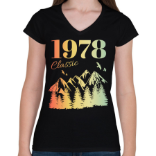 PRINTFASHION 1978 - Női V-nyakú póló - Fekete női póló