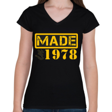 PRINTFASHION 1978 - Női V-nyakú póló - Fekete