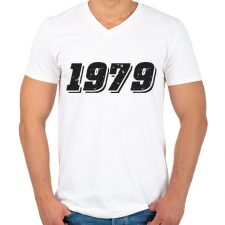 PRINTFASHION 1979 - Férfi V-nyakú póló - Fehér férfi póló