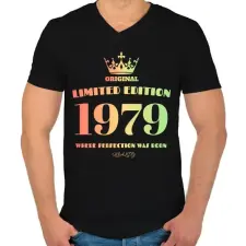 PRINTFASHION 1979 - Férfi V-nyakú póló - Fekete férfi póló