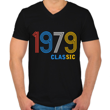 PRINTFASHION 1979 - Férfi V-nyakú póló - Fekete férfi póló