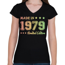 PRINTFASHION 1979 - Női V-nyakú póló - Fekete női póló